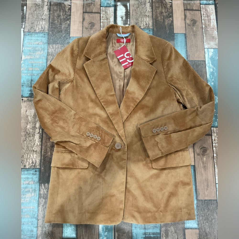 Esprit tan corduroy blazer size 6 NWT jacket classic timeless